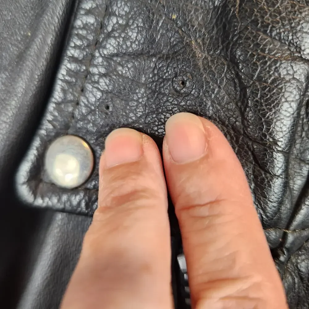 Highway One Harley Davidson Vintage Black Leather Moto Motorcycle Jacket XL